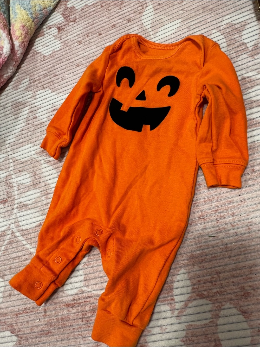 Orange Pumpkin Face One-Piece Romper for Newborn